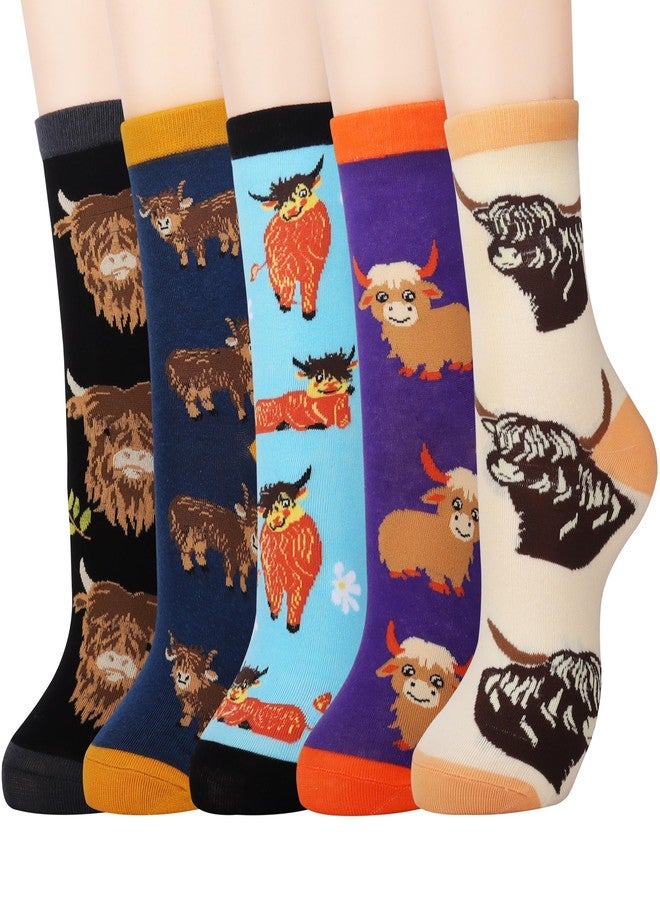 Jeasona Women's Highland Cow Socks Highland Cow Gifts for Women Mom Teenage Girl - Image 1